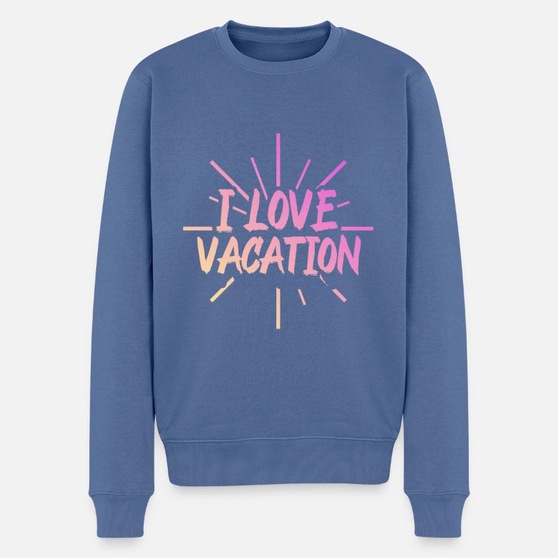 J’adore les vacances - Pull Premium bio Homme - bleu pigeon