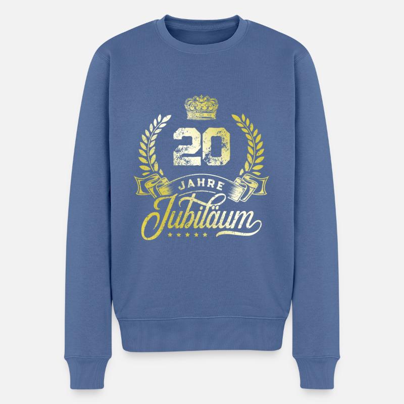 20 Zahl Kranz - Männer Premium Bio Pullover - Taubenblau