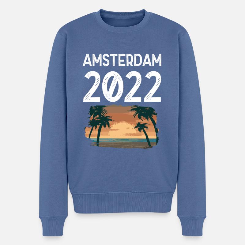 Amsterdam 2022 - Männer Premium Bio Pullover - Taubenblau