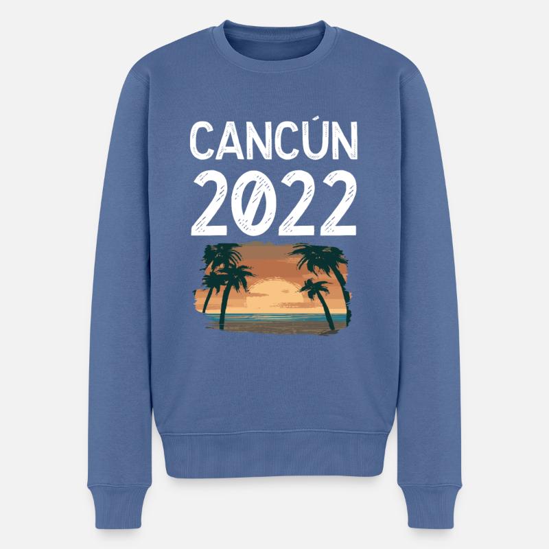 Cancun 2022 - Männer Premium Bio Pullover - Taubenblau