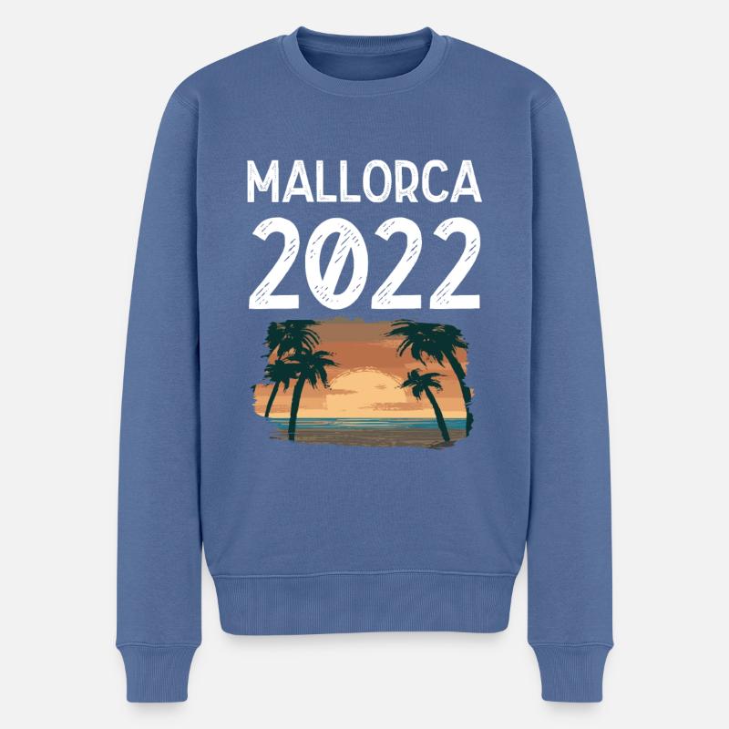Majorque 2022 - Pull Premium bio Homme - bleu pigeon