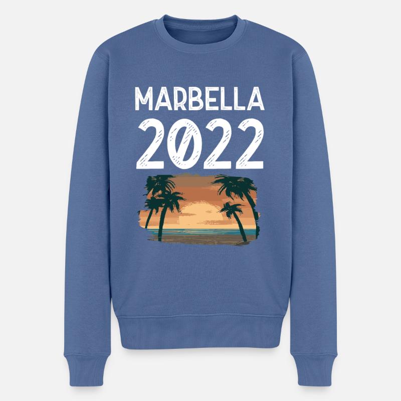 Marbella 2022 - Pull Premium bio Homme - bleu pigeon
