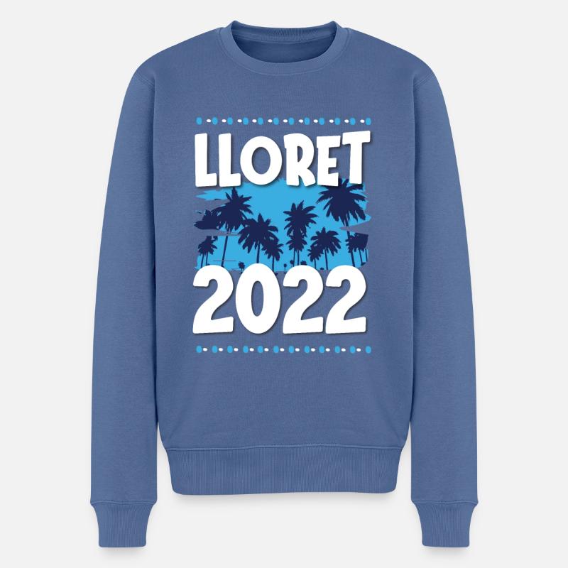 Lloret De Mars 2022 - Pull Premium bio Homme - bleu pigeon