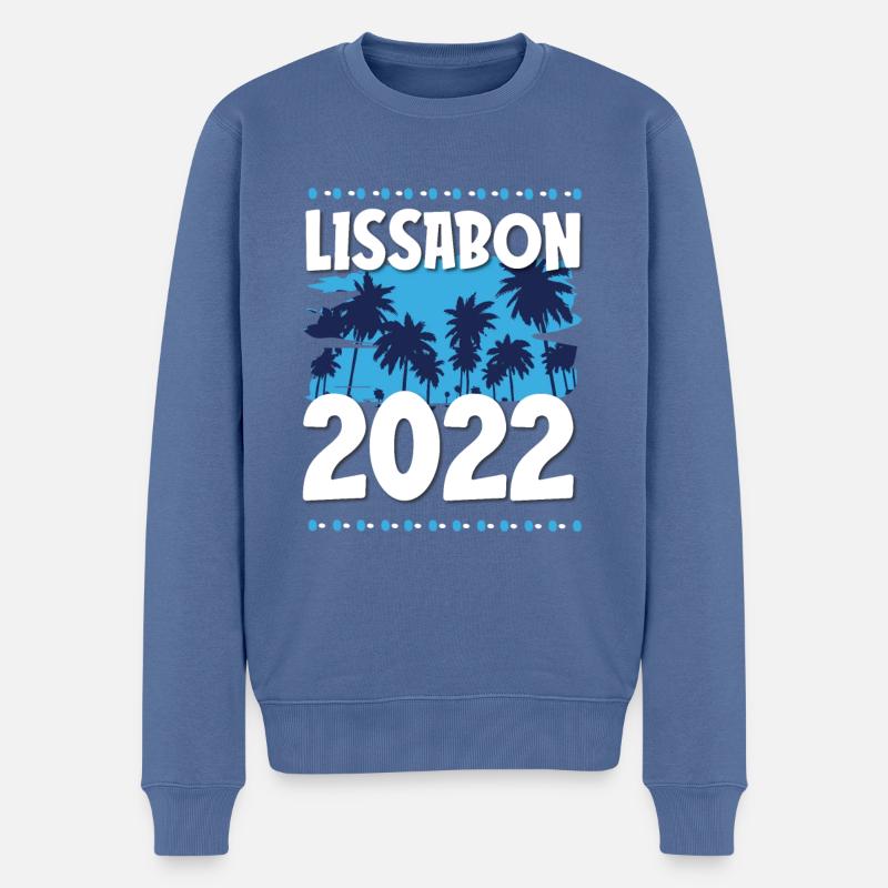 Lissabon 2022 - Männer Premium Bio Pullover - Taubenblau