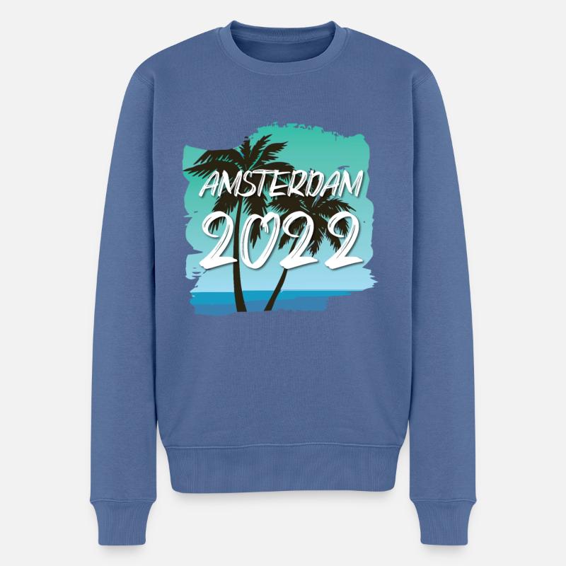 Amsterdam 2022 - Männer Premium Bio Pullover - Taubenblau