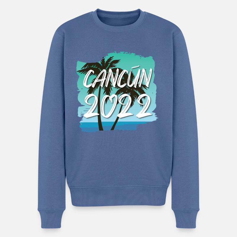 Cancún 2022 - Pull Premium bio Homme - bleu pigeon