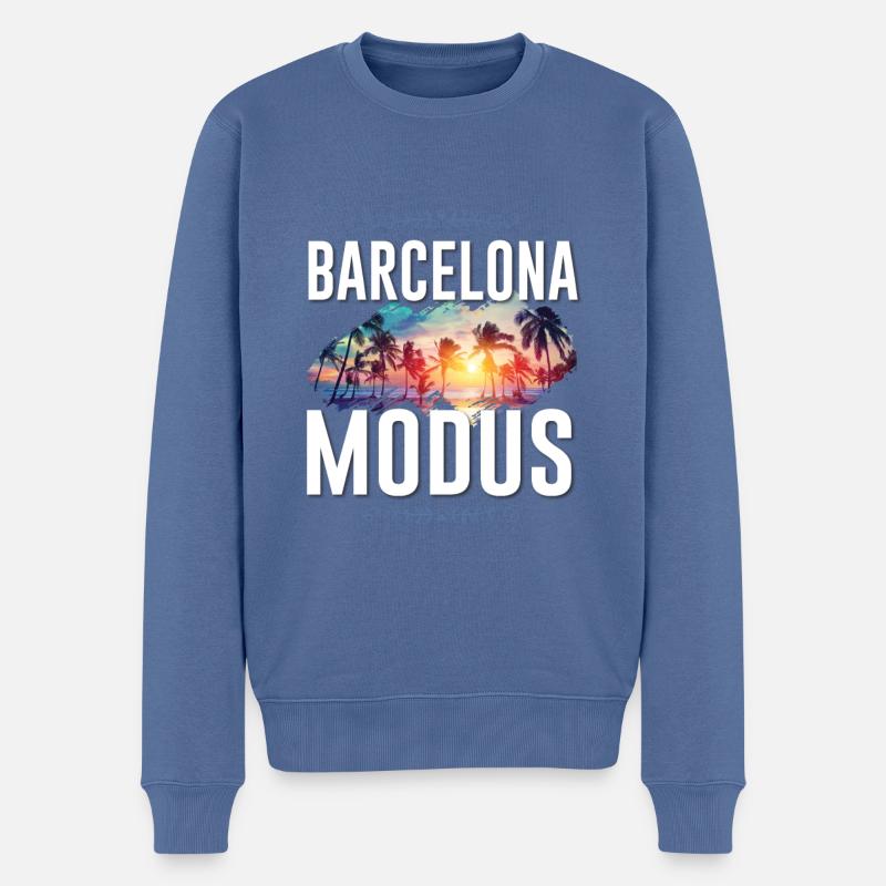 Mode Barcelone - Pull Premium bio Homme - bleu pigeon