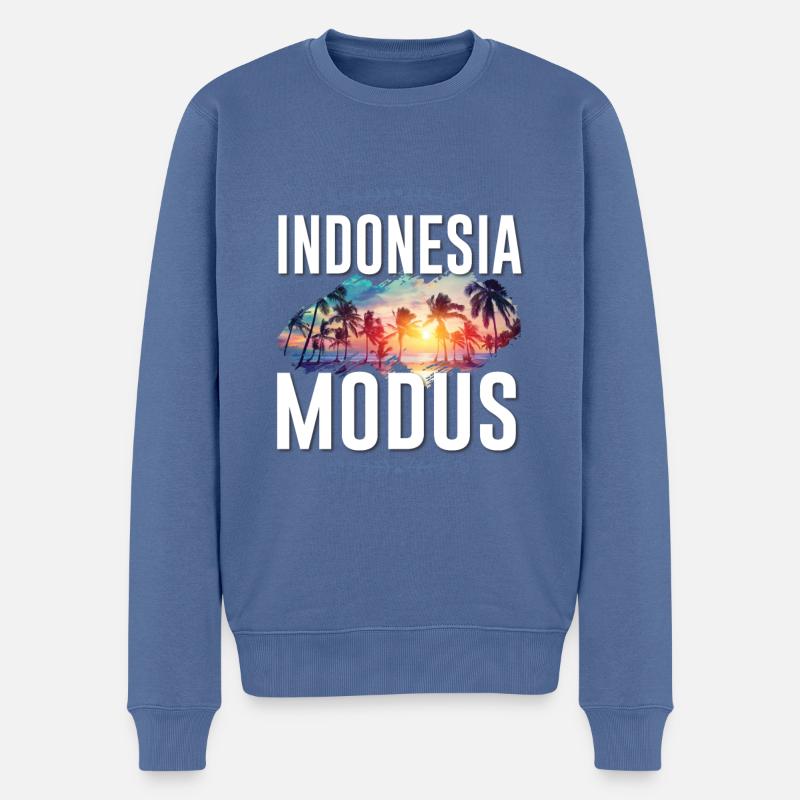Indonesia Modus - Männer Premium Bio Pullover - Taubenblau