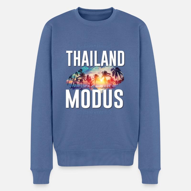 Thailand Modus - Männer Premium Bio Pullover - Taubenblau