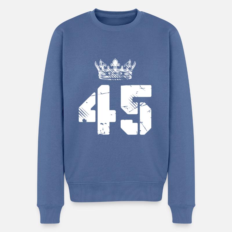45 Couronne numérique - Pull Premium bio Homme - bleu pigeon