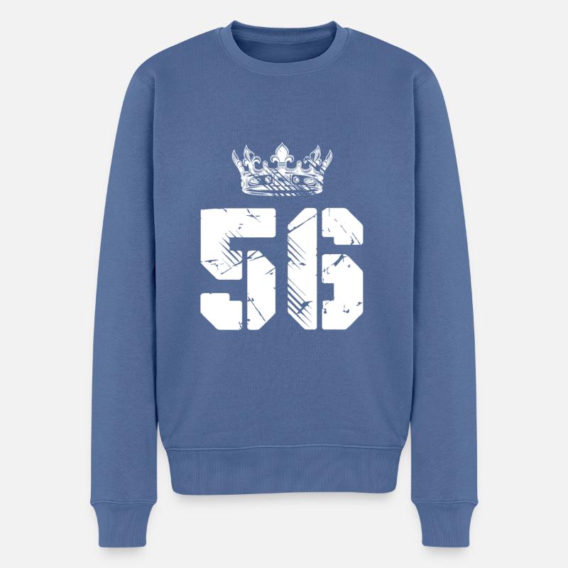 56 Couronne numérique - Pull Premium bio Homme - bleu pigeon