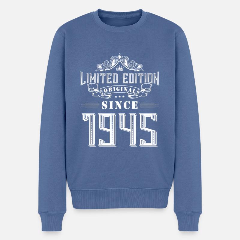 Édition limitée 1945 - Pull Premium bio Homme - bleu pigeon