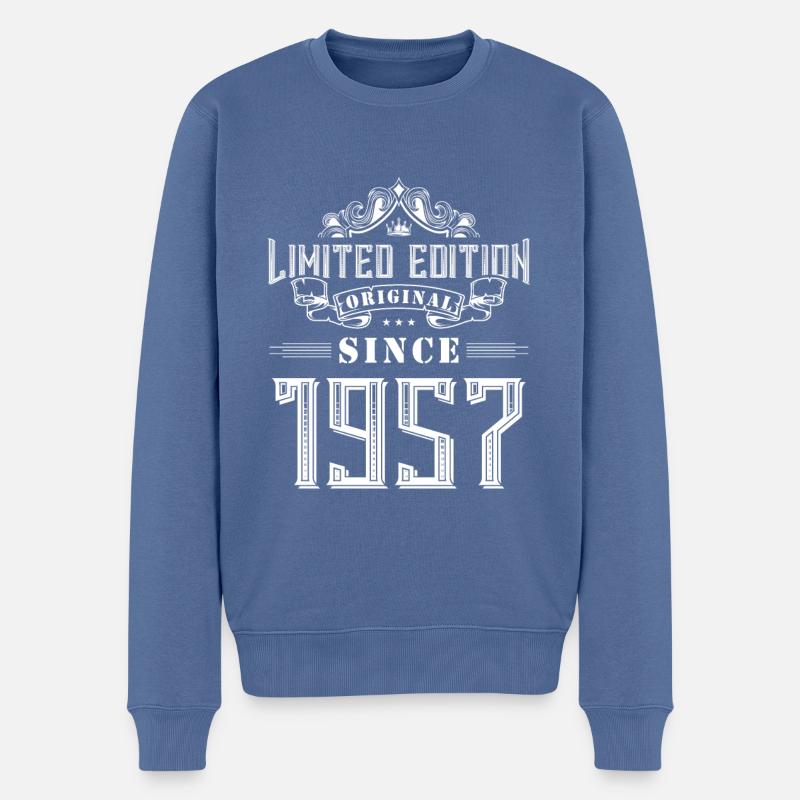 1957 limited edition - Männer Premium Bio Pullover - Taubenblau
