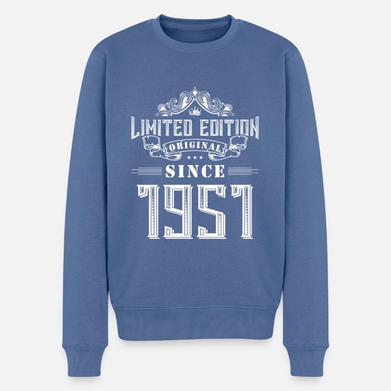 Édition limitée 1951 - Pull Premium bio Homme - bleu pigeon