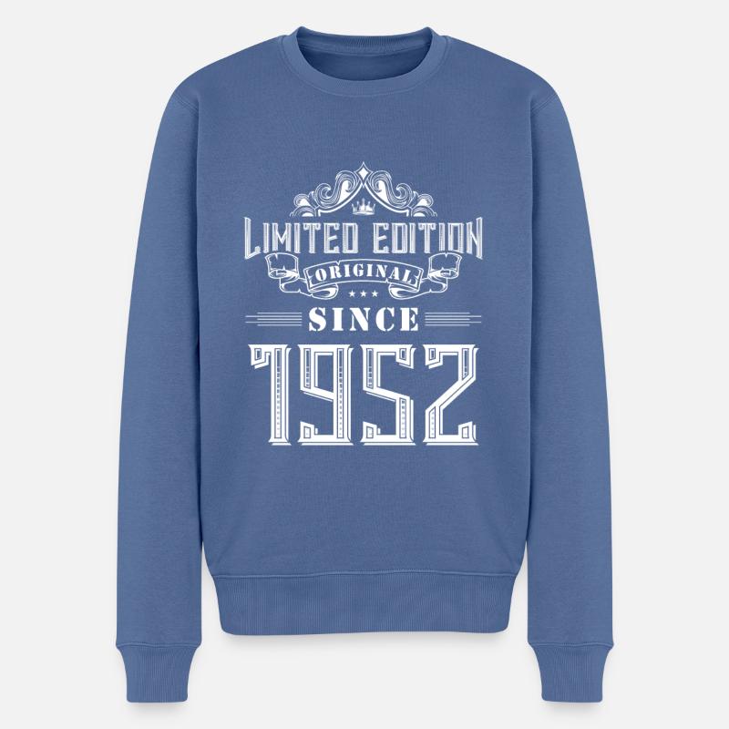 Édition limitée 1952 - Pull Premium bio Homme - bleu pigeon