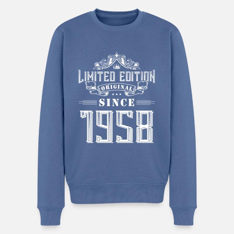 1958 limited edition - Männer Premium Bio Pullover - Taubenblau