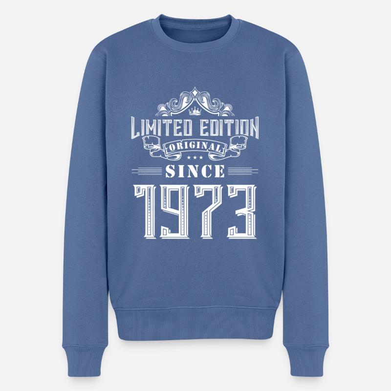 Édition limitée 1973 - Pull Premium bio Homme - bleu pigeon