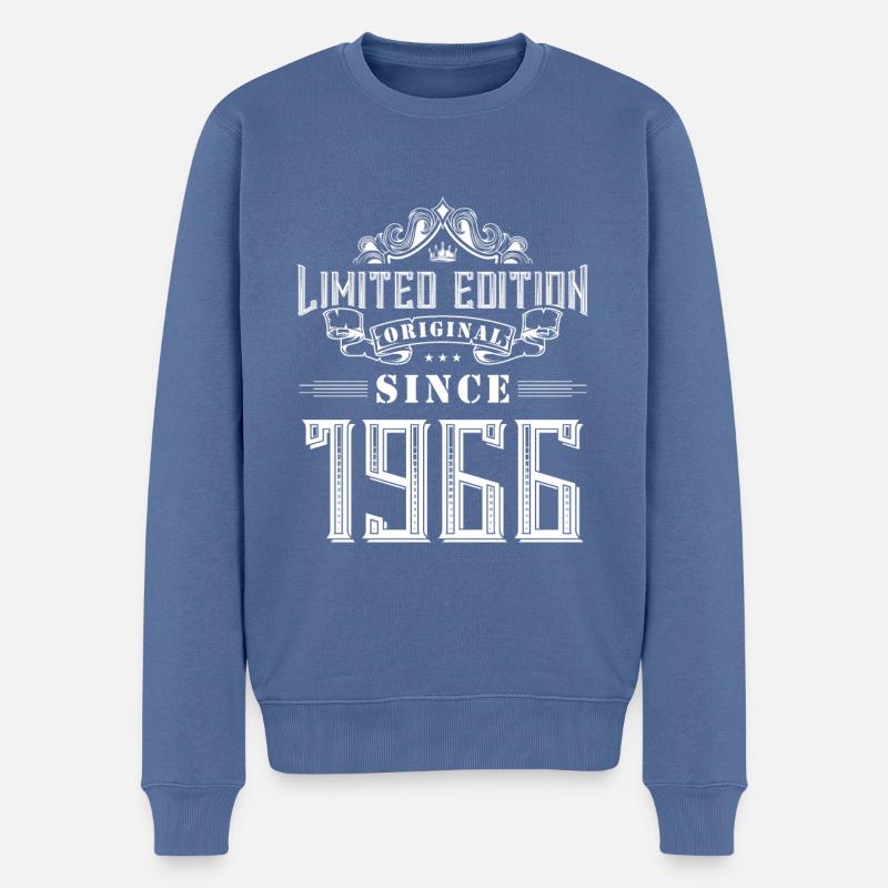 Édition limitée 1966 - Pull Premium bio Homme - bleu pigeon