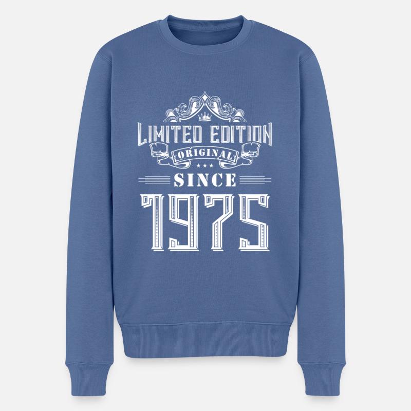 Édition limitée 1975 - Pull Premium bio Homme - bleu pigeon