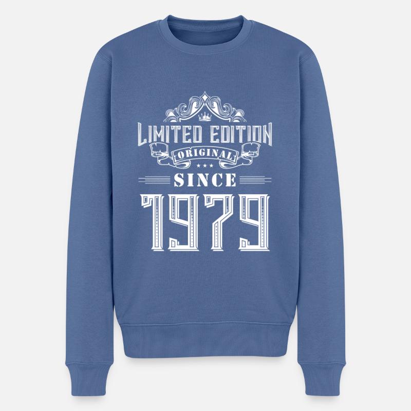 Édition limitée 1979 - Pull Premium bio Homme - bleu pigeon