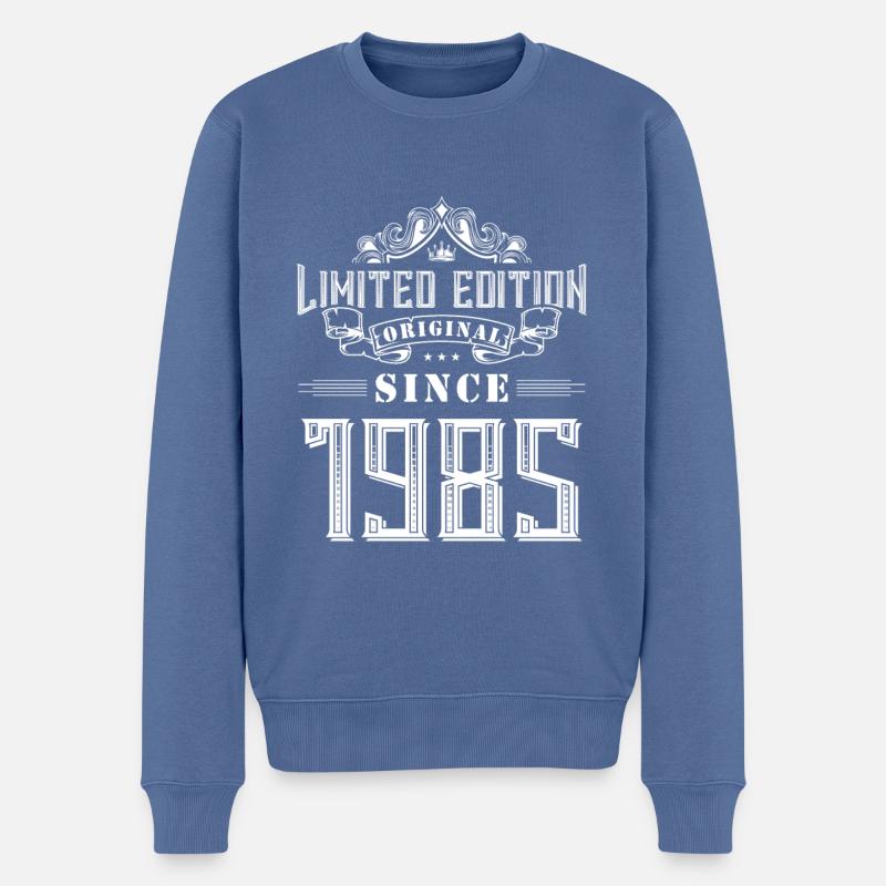 1985 limited edition - Männer Premium Bio Pullover - Taubenblau