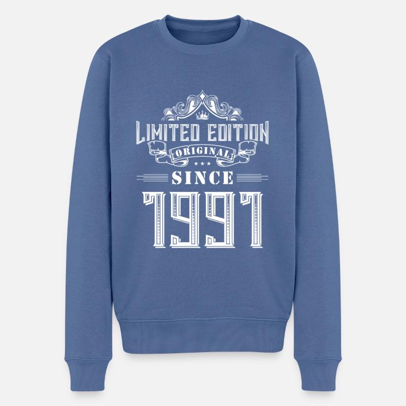 1991 limited edition - Männer Premium Bio Pullover - Taubenblau