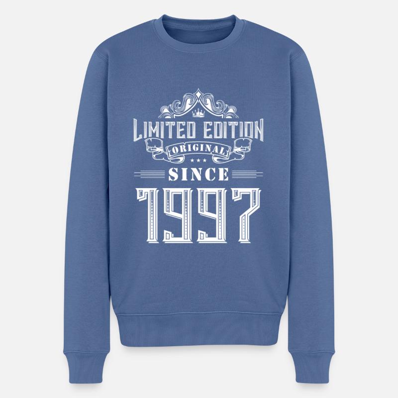 1997 limited edition - Männer Premium Bio Pullover - Taubenblau