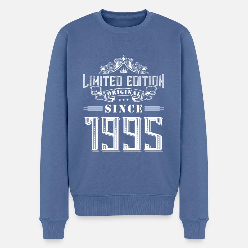 Édition limitée 1995 - Pull Premium bio Homme - bleu pigeon