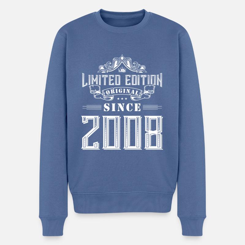 Édition limitée 2008 - Pull Premium bio Homme - bleu pigeon