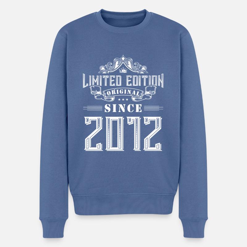 2012 limited edition - Männer Premium Bio Pullover - Taubenblau