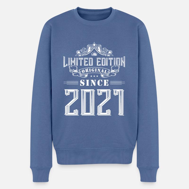 2021 limited edition - Männer Premium Bio Pullover - Taubenblau