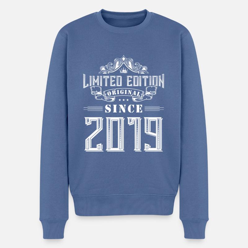 Édition limitée 2019 - Pull Premium bio Homme - bleu pigeon