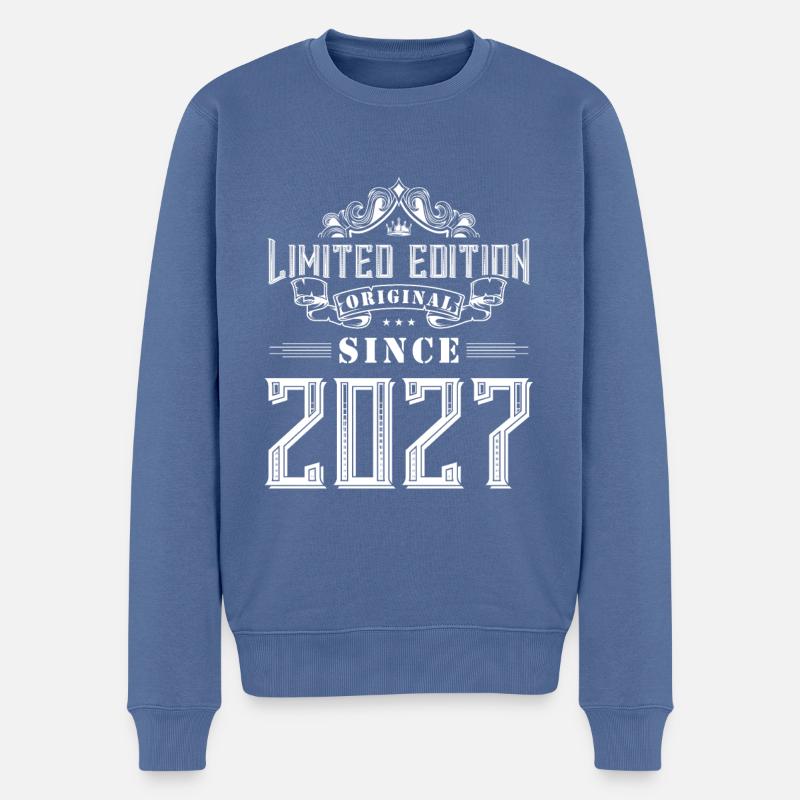 Édition limitée 2027 - Pull Premium bio Homme - bleu pigeon