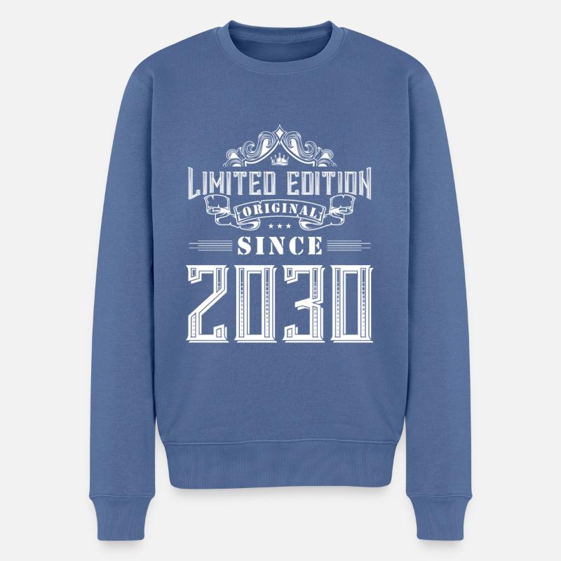 2030 limited edition - Männer Premium Bio Pullover - Taubenblau