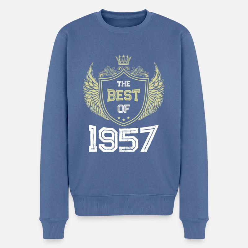 1957 best of - Männer Premium Bio Pullover - Taubenblau