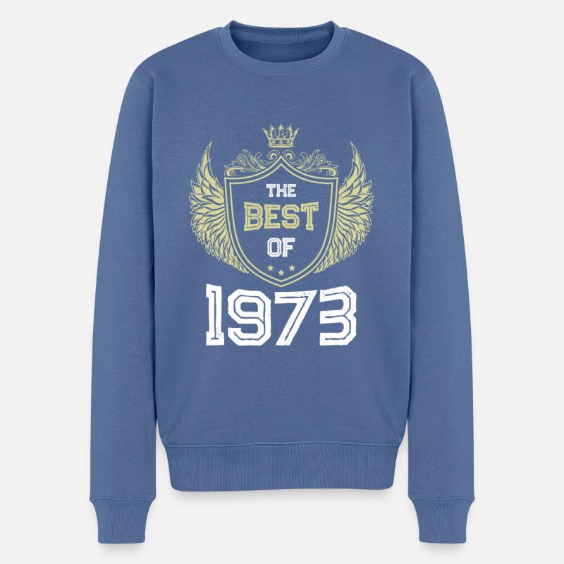 1973 best of - Männer Premium Bio Pullover - Taubenblau
