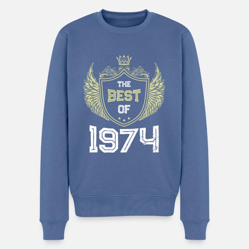 1974 best of - Männer Premium Bio Pullover - Taubenblau