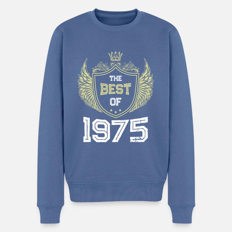 1975 best of - Männer Premium Bio Pullover - Taubenblau