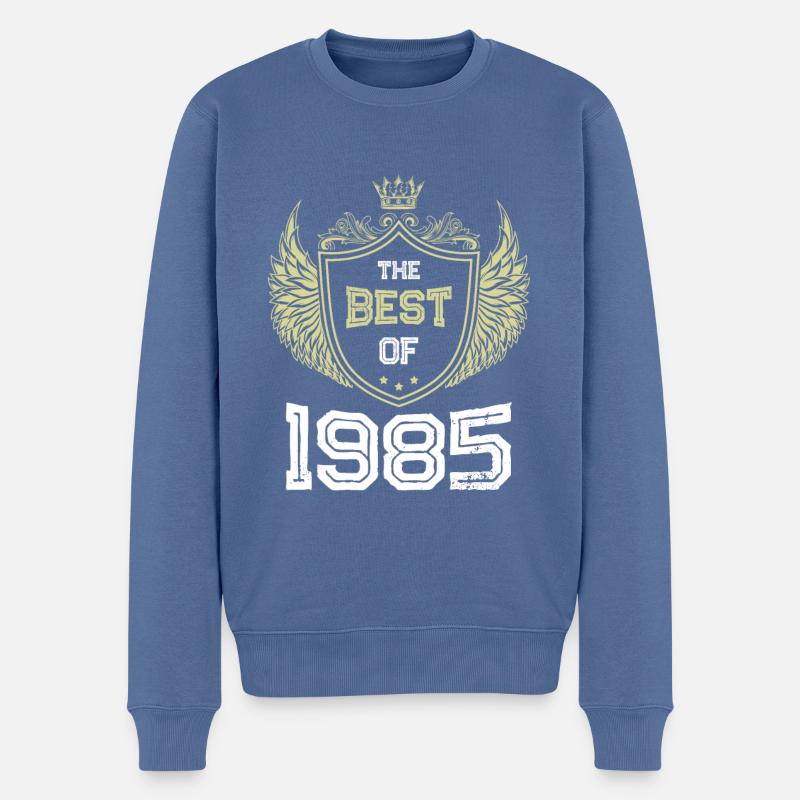 1985 best of - Männer Premium Bio Pullover - Taubenblau