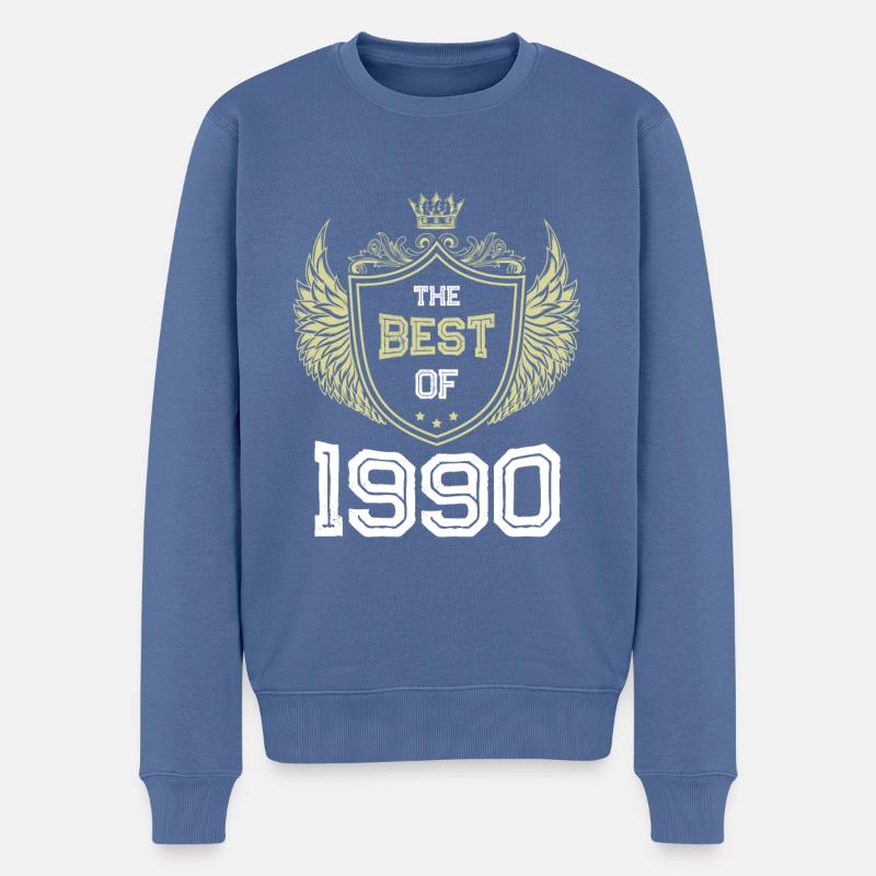 1990 best of - Männer Premium Bio Pullover - Taubenblau