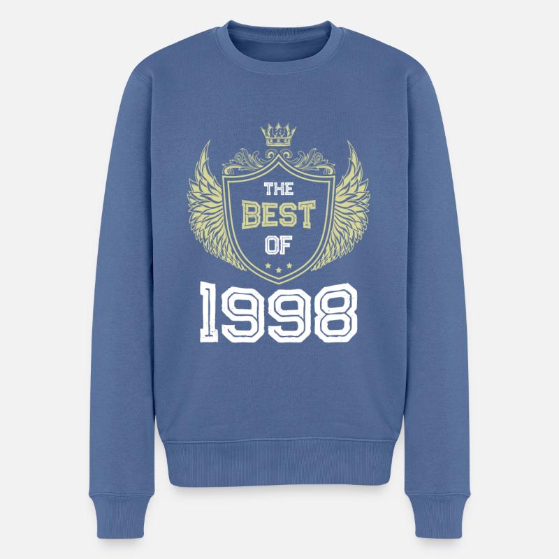 1998 best of - Männer Premium Bio Pullover - Taubenblau
