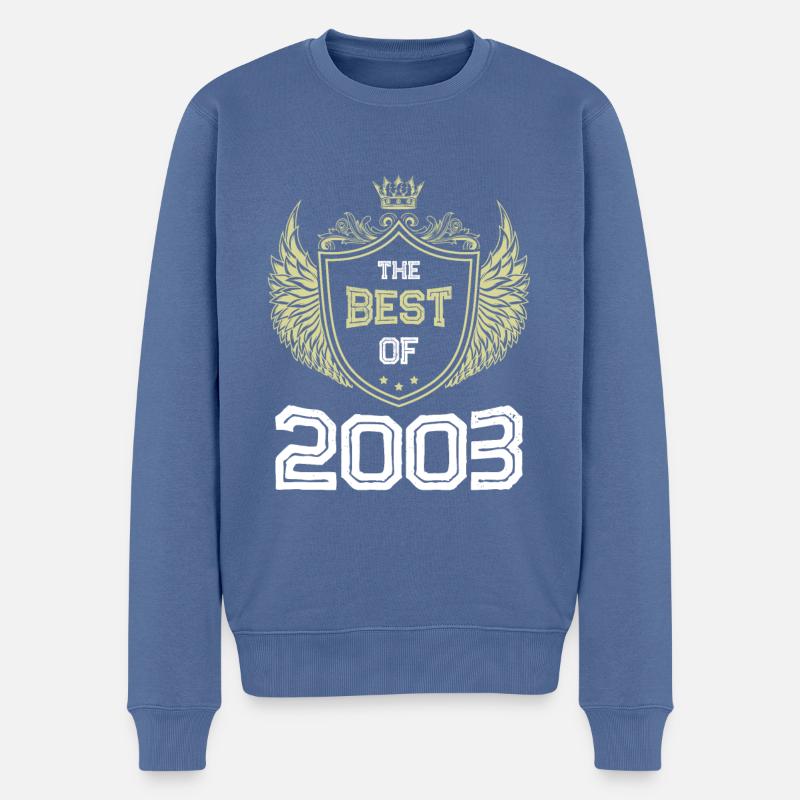 2003 best of - Männer Premium Bio Pullover - Taubenblau