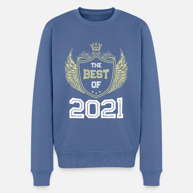 2021 best of - Männer Premium Bio Pullover - Taubenblau