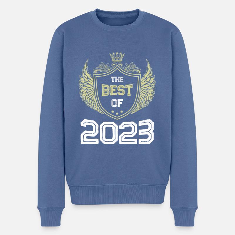 2023 best of - Männer Premium Bio Pullover - Taubenblau