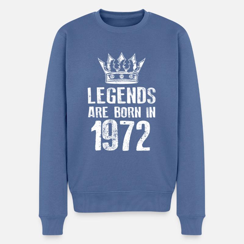 1972 légendes nées en - Pull Premium bio Homme - bleu pigeon