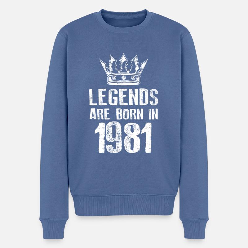 1981 légendes nées en - Pull Premium bio Homme - bleu pigeon