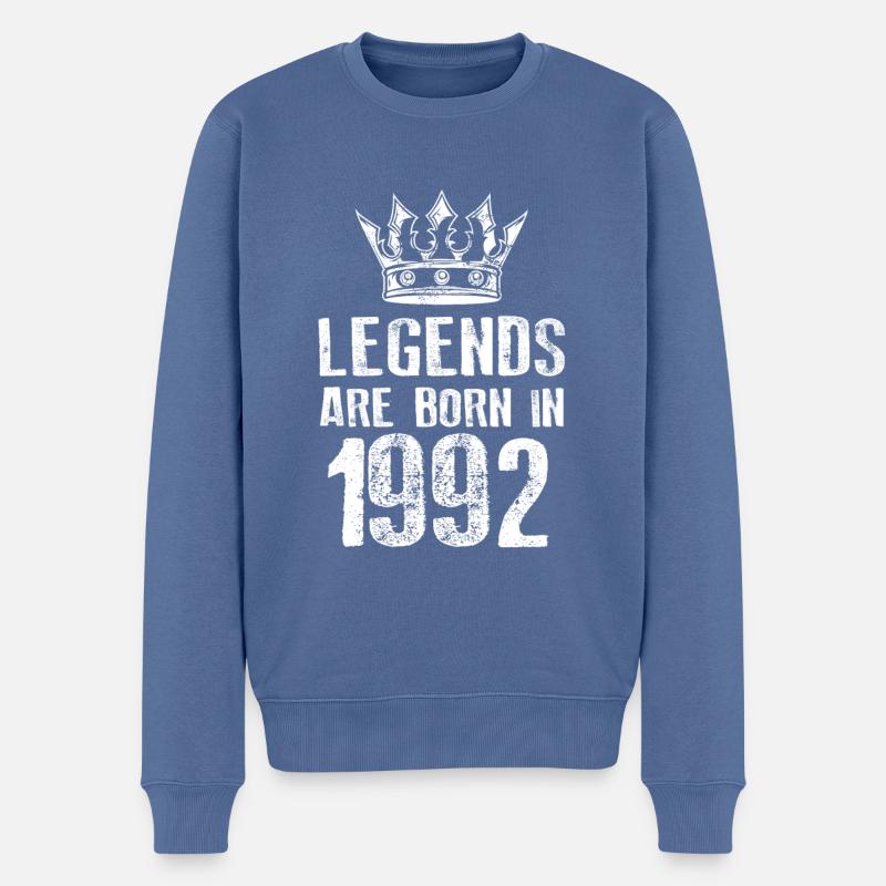 1992 légendes nées en - Pull Premium bio Homme - bleu pigeon