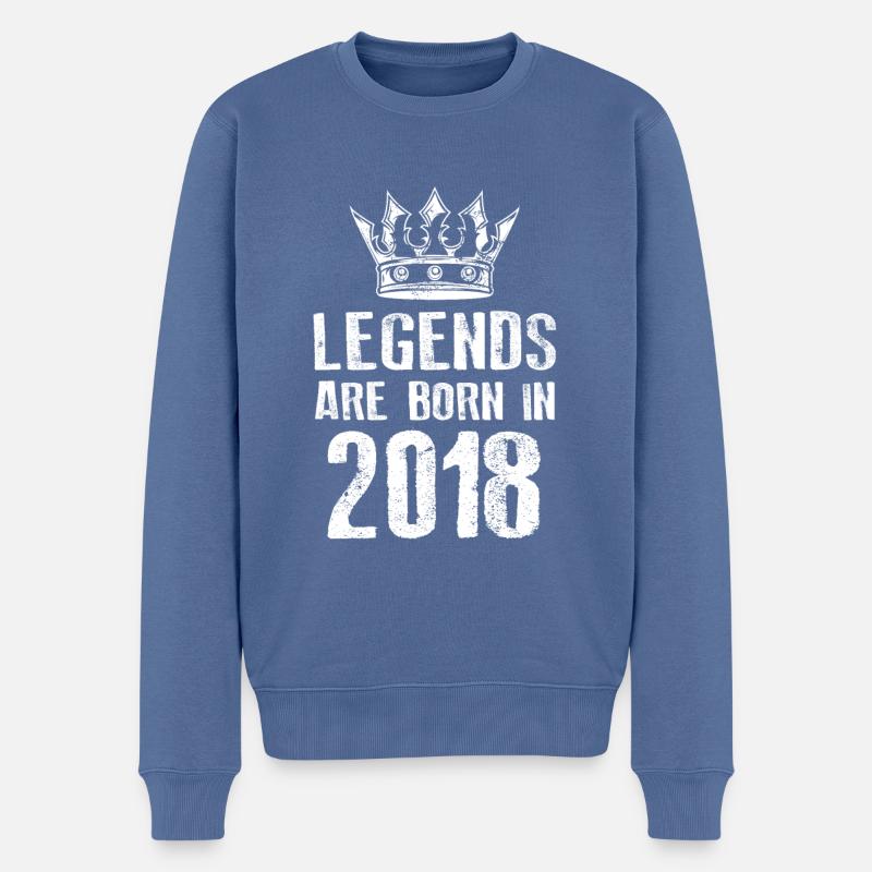 Légendes 2018 nées en - Pull Premium bio Homme - bleu pigeon