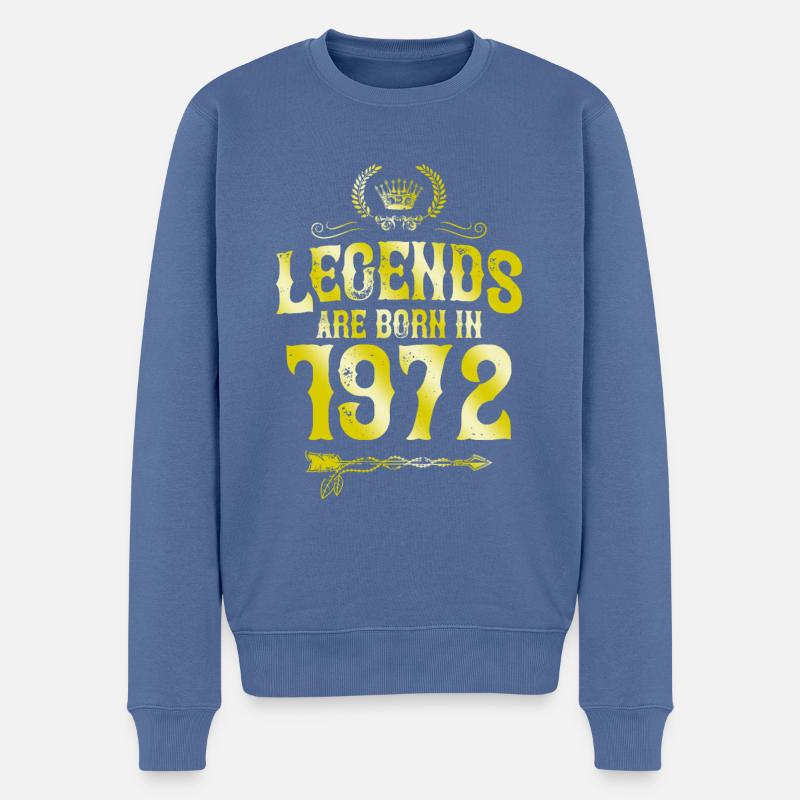1972 légendes nées en - Pull Premium bio Homme - bleu pigeon