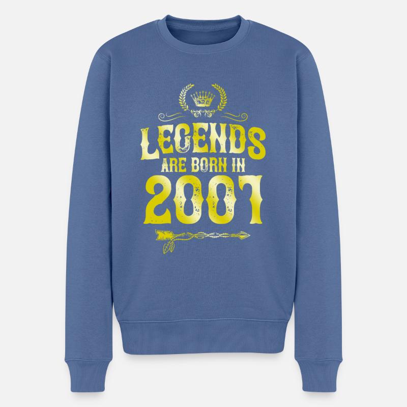 Légendes de 2001 nées en - Pull Premium bio Homme - bleu pigeon